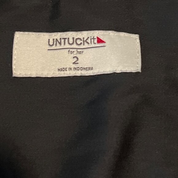 UNTUCKit Angelina Dress Shirt Dress with Belt Long Sleeve Black Size 2 - Picture 5 of 6